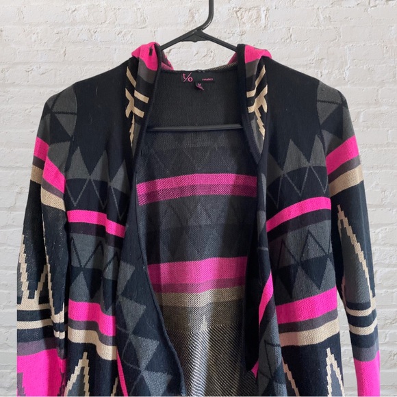 HOODED OPEN FRONT DRAPED SWEATER CARDIGAN - Picture 5 of 10